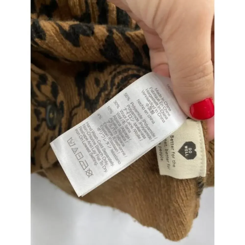 Madewell Tigerized Cameron Ribbed Cardigan Sweater in‎ Coziest Yarn